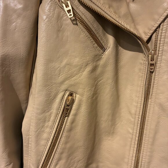 NWT Blank NYC Faux Leather Moto Jacket - Tan - Women's S - Picture 3 of 10